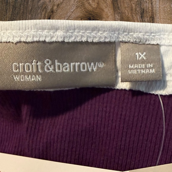 Croft & Barrow Purple Layered‎ Tank Top Sleeveless Casual Women’s 1X NWT - Picture 4 of 7